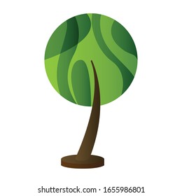 Isolated tree icon over a white background- Vector illustration