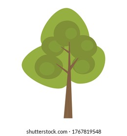 Icono de árbol aislado sobre un fondo blanco - Vector