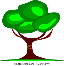 A isolated tree icon in vector image form.