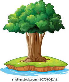 Árbol aislado en ilustración de fondo blanco