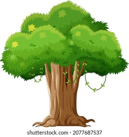 Isolated tree on white background illustration