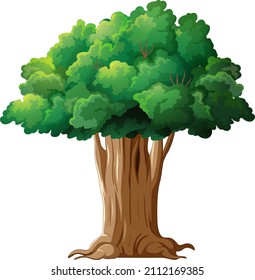 Árbol aislado en ilustración de fondo blanco