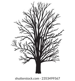 Isolated tree on the white background. Tree silhouettes. set of tree pine silhouette collections. Set for the design of various works, brochures, posters. 