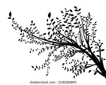 isolated tree silhouette on white background