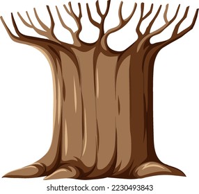 Einziger Baum ohne Blatt-Cartoon-Illustration
