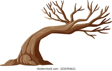 Árbol aislado sin hojas ilustración de dibujos animados