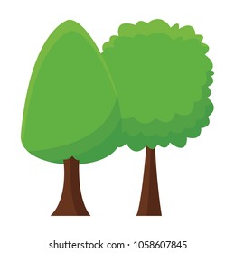 Isolated trees cartoon