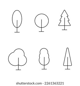 Aislado de árboles en el fondo blanco. Conjunto de árbol. EPS vectorial 10.
