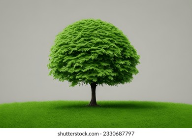 Isolated trees on white background.