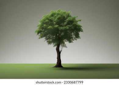 Isolated trees on white background.