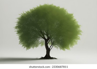 Isolated trees on white background.