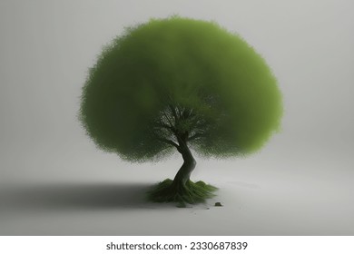 Isolated trees on white background.