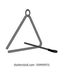 Isolated Triangle Instrument On A White Background, Vector Illustration