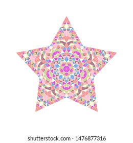 Isolated triangle ornament star shape - geometric polygonal abstract ornamental vector design element with mosaic triangles