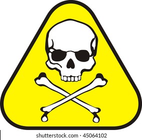 isolated triangle sticker of poison symbol