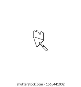 Isolated Triangular Corner Trowel Carbon Steel Blade Plastering Trowel icon. - VECTOR