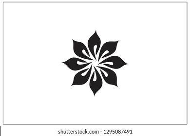 Isolated Tribal Flower Logo with mandala style on White background