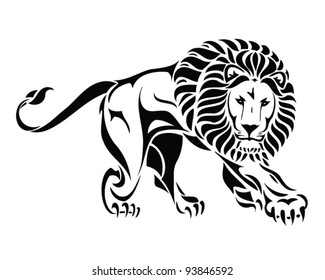 Similar Images, Stock Photos & Vectors of isolated tribal lion tattoo