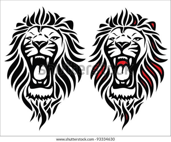 部族のライオンの刺青 ベクターイラスト のベクター画像素材 ロイヤリティフリー