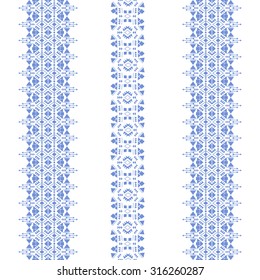 Isolated tribal seamless pattern made in vector. Vertical tribal vintage ethnic elements for clothing design or home decor. Oriental ornament, Mexican, Aztec and African collection of tribal art.