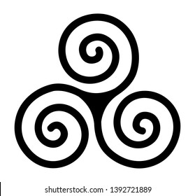 isolated triskele spiral sign in vector