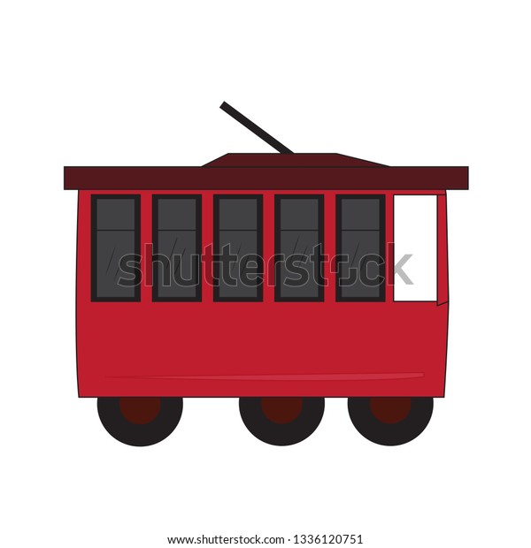 Isolated trolley car cartoon image. Vector\
illustration design