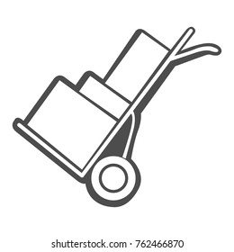 Isolated trolley icon white boxes on a white background, vector illustration