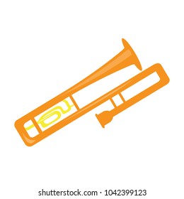 Isolated trombone icon. Musical instrument