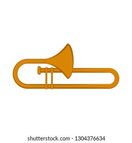 Isolated trombone icon. Musical instrument. Vector illustration design