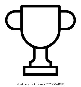 Tasa de trofeo aislada en el icono de contorno sobre fondo blanco. Logro, premio, premio, campeón