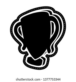 Isolated trophy icon dotted sticker. Vector illustration design