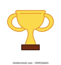 Isolated trophy icon. Winners cup