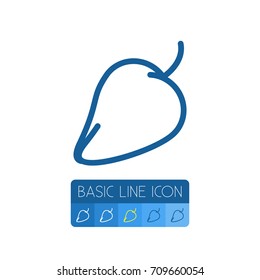 Isolated Tropical Outline. Sweet Vector Element Can Be Used For Cashew, Mango, Tropical Design Concept.