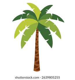 Isolated tropical palm tree illustration on white, a nature design evoking summer beach vacation with its silhouette	