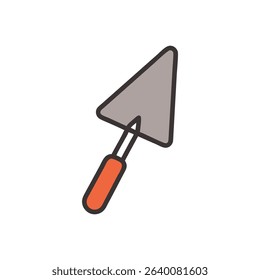 Isolated trowel illustration on White Background for building concepts