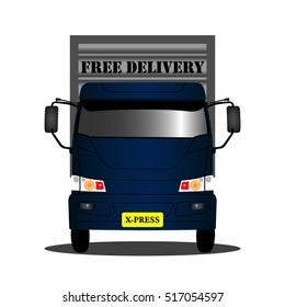 Isolated truck with free delivery text, Vector illustration