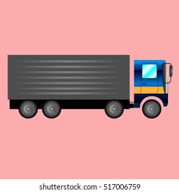 Isolated truck on a colored background, Vector illustration
