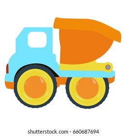 Isolated truck toy on a white background, Vector illustration