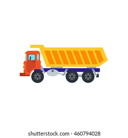 Isolated Truck vector illustration, Heavy construction machine flat icon