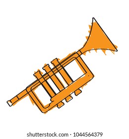 Isolated trumpet icon. Musical instrument