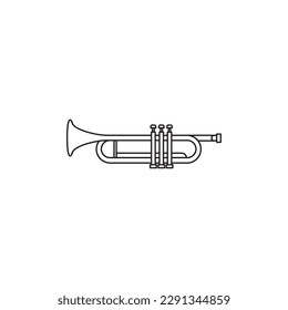 Isolated trumpet musical instrument icon Flat design Vector