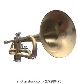 Isolated trumpet on a white background