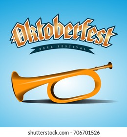 Isolated trumpet and text, Oktoberfest Vector illustration