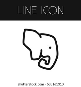 Isolated Trunked Animal Outline. Indian Elephant Vector Element Can Be Used For Elephant, Trunked, Animal Design Concept.