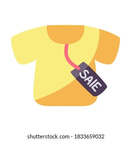 Isolated t-shirt in discount. Black friday - Vector
