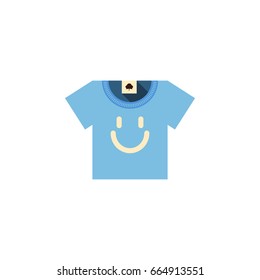 Isolated T-Shirt Flat Icon. Blouse Vector Element Can Be Used For Shirt, Clothes Design Concept.