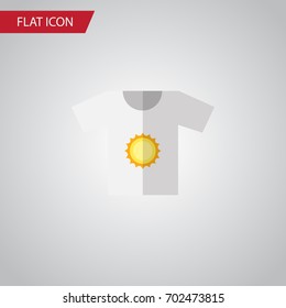 Isolated T-Shirt Flat Icon. Clothes Vector Element Can Be Used For Clothes, Shirt, Sun Design Concept.