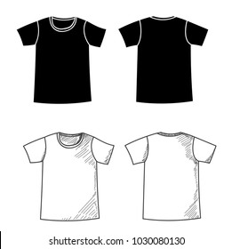 Isolated Tshirt Silhouette Sketch Stock Vector (Royalty Free ...