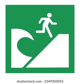 Isolated Tsunami Evacuation Area Symbol
