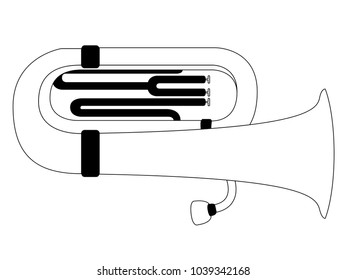 Isolated tuba icon. Musical instrument